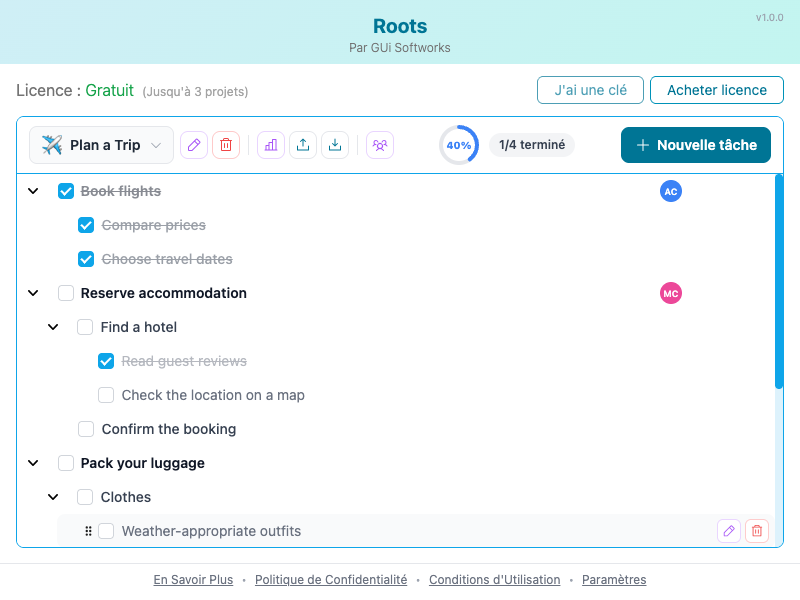 Capture d'écran du popup de l'extension